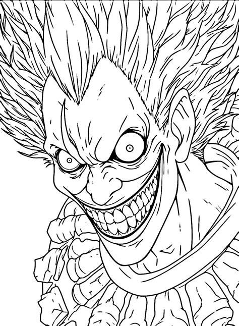 Death Note Ryuk Images Coloring Page - Free Printable Coloring Pages