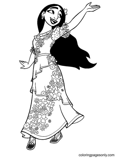 Isabela from Encanto Coloring Page - Free Printable Coloring Pages