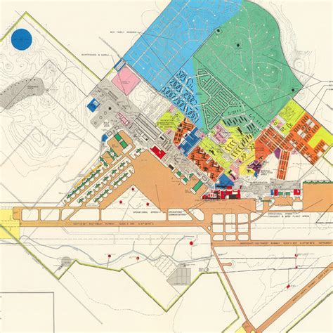 Vintage Map of Travis Air Force Base, 1951 by Ted's Vintage Art