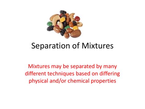 Separation of Mixtures Notes