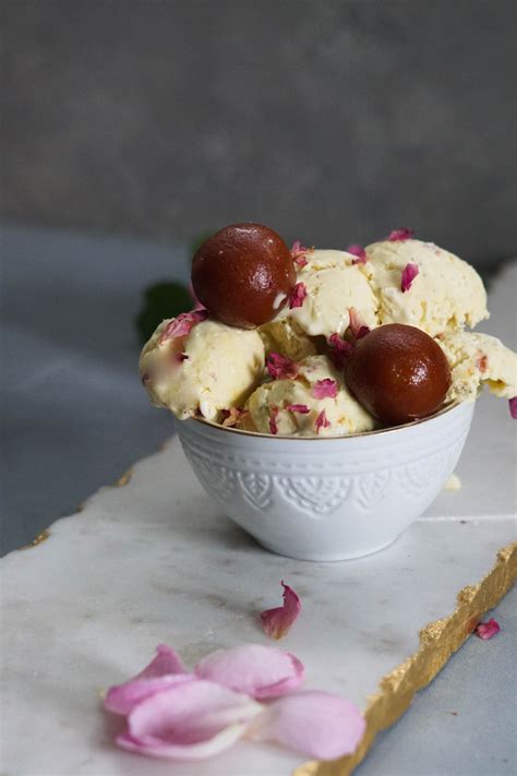 10 Minute Creamy Gulab Jamun Ice Cream (Eggless)- Some Indian Girl