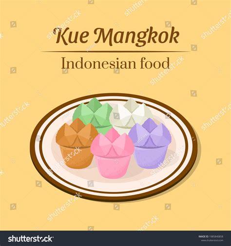 Hand Drawn Delicious Kue Mangkok Steamed Stock Vector (Royalty Free ...