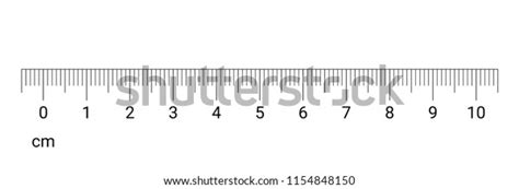 10 centimeters ruler measurement tool with numbers scale. Vector cm chart with millimeter grid ...