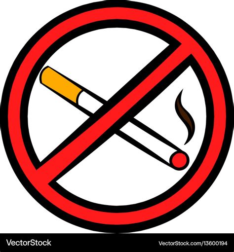 No smoking sign icon icon cartoon Royalty Free Vector Image