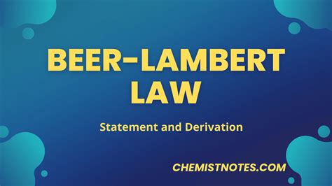 Beer lambert law: Derivation, deviation, application, and limitations - Chemistry Notes