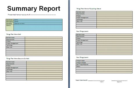 Summary Report Template | Free Report Templates