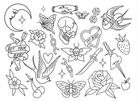 Tattoo Flash Sheets Outline