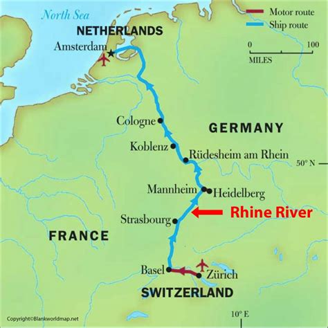 Rhine River Map | Rhine River on Europe Map