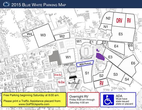 Penn State Parking Lot Map - Printable Map