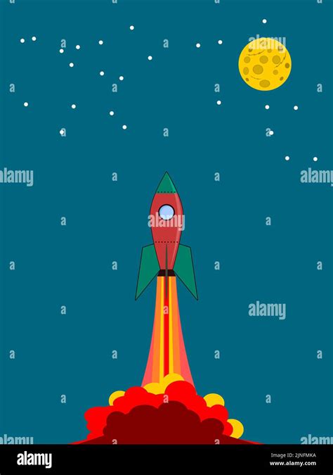 Space Rocket Start Stock Vector Image & Art - Alamy