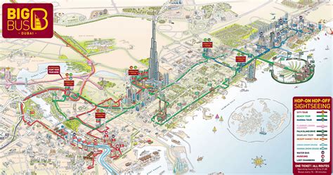 Map of Dubaï tourist attractions, sightseeing & tourist tour