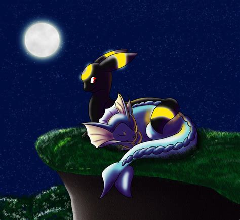 Vaporeon-F and Umbreon-M by zeaeevee on DeviantArt