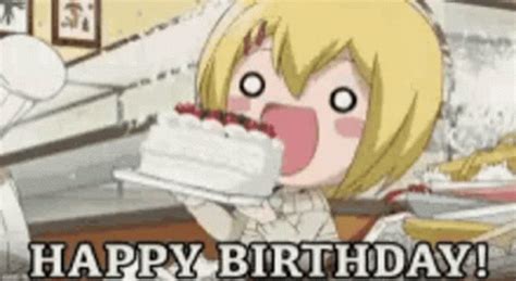 Happy Birthday Anime GIF - Happy Birthday Anime Birthday Cake - Discover & Share GIFs