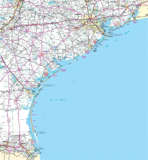 State And County Maps Of Texas - Map Of Texas Coastline Cities | Printable Maps