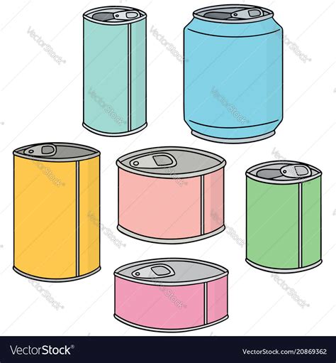 Set of can Royalty Free Vector Image - VectorStock