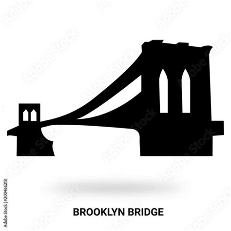 brooklyn bridge silhouette isolated on white background Stock Vector | Adobe Stock