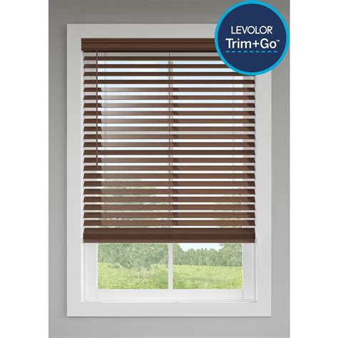 LEVOLOR 2.5-in Cordless Walnut Faux Wood Blinds (Common: 35-in; Actual ...