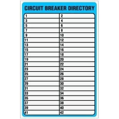 Printable Electrical Panel Breaker Labels : Circuit Breaker Directory Template ...