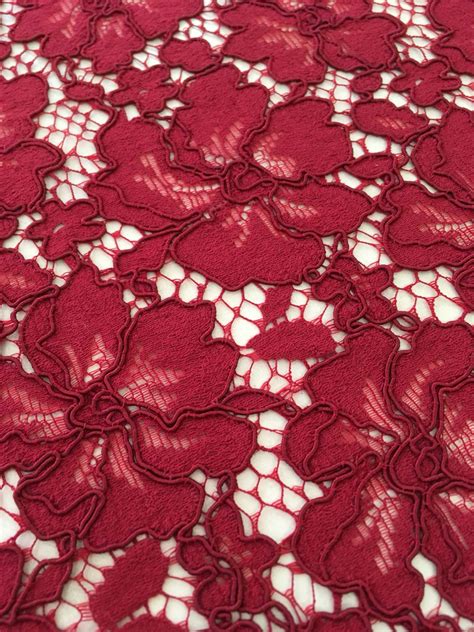 Red lace fabric - Guipure lace - lace fabric from Imperiallace.com