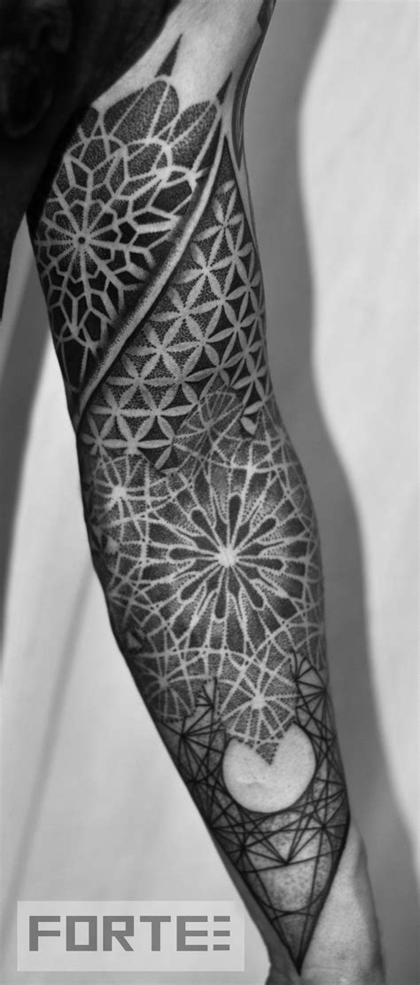 flower of life, sacred geometry, dot work, mandala sleeve | Geometric ...