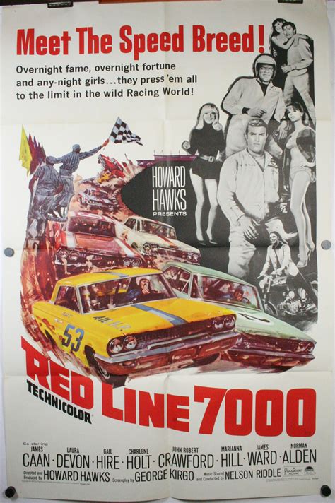 RED LINE 7000, Original Car Racing Hot Rod Movie Theater Poster For Sale – Original Vintage ...