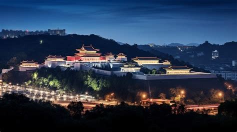 Premium AI Image | Night view of The National Palace Museum