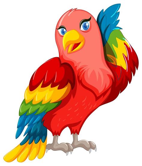 Beautiful parrot with colorful wings | Parrot cartoon, Pictures to draw, Bird silhouette