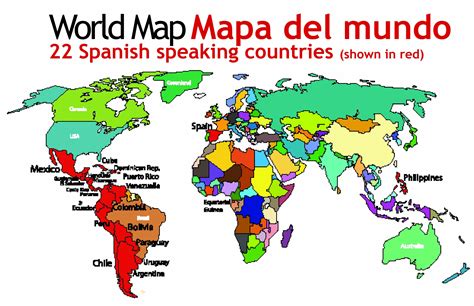 Spanish Speaking Countries Map Spanish Classroom Materials - Etsy Singapore