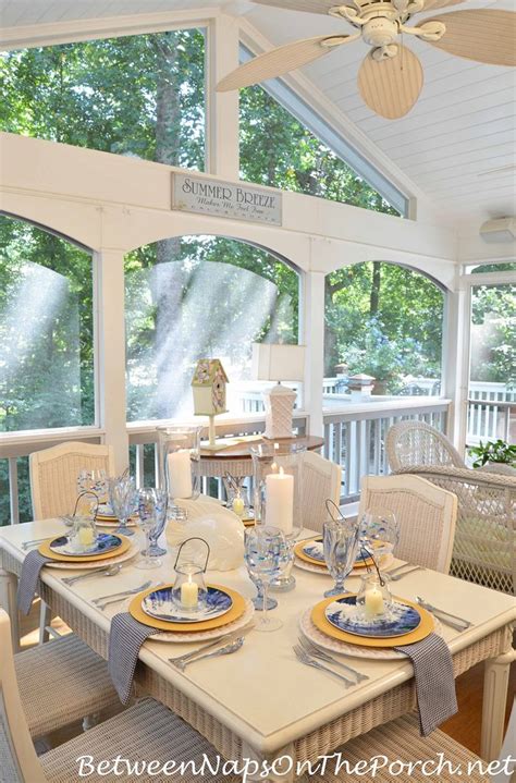 Beach Table Setting in Yellow and Cobalt Blue