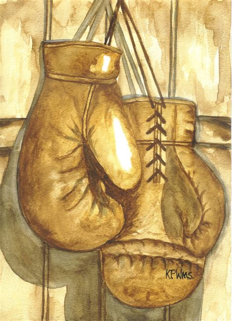 KPWms Art Studio: Boxing Gloves--Sepia-Toned Watercolor Paintings