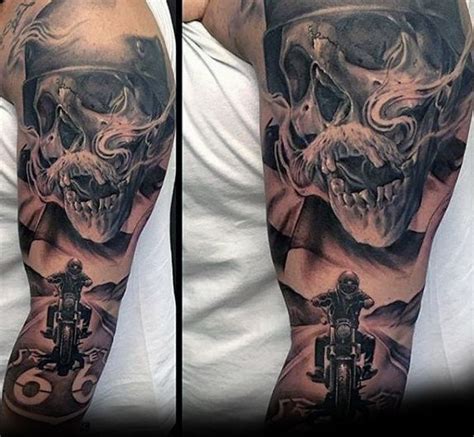 90 Harley Davidson Tattoos For Men - Manly Motorcycle Designs | Harley ...