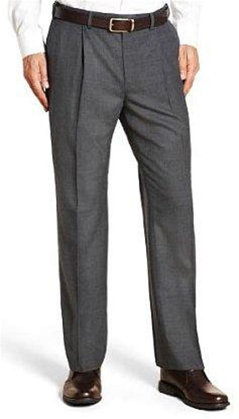 Mens Trousers Washable Wool Blend Formal Pleated With Active Waistband ...