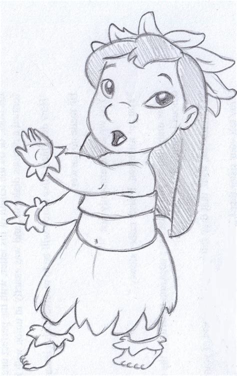 disney sketch - lilo dancing hula | Esbozos, Dibujo de personajes, Dibujos