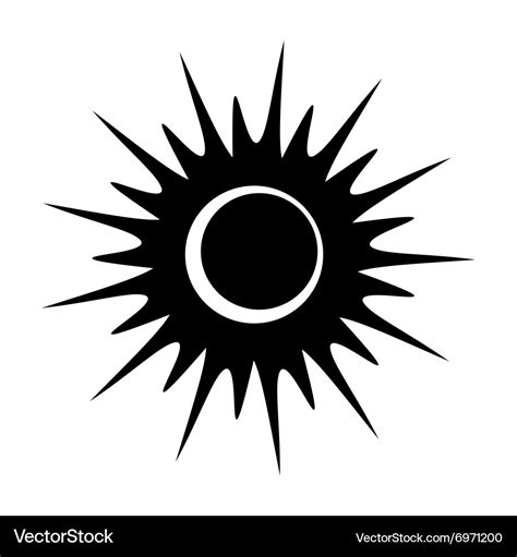 Solar eclipse single black icon Royalty Free Vector Image