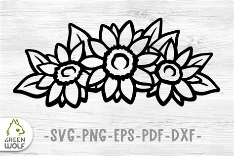 Free 231 Clear Background Sunflower Bouquet Svg SVG PNG EPS DXF File