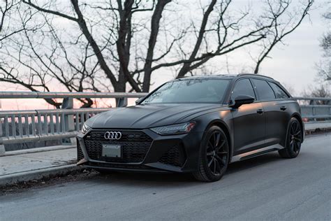 Stealth black 2021 RS6 under a brisk winter sunset : r/Audi