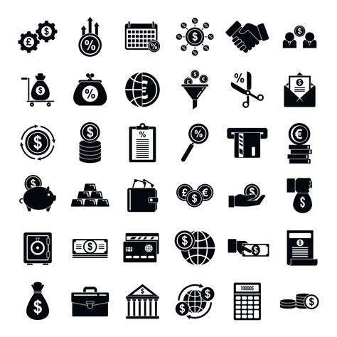 Credit union icons set, simple style 8883412 Vector Art at Vecteezy