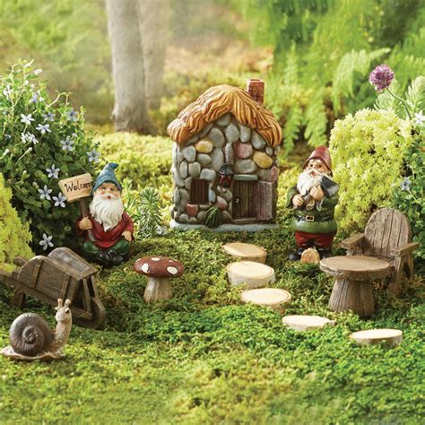 Create a whimsical scene with our friendly gnomes set. With a variety ...