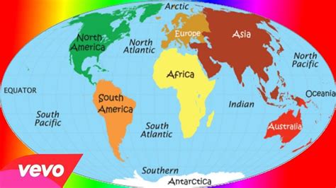 7 Continents And Oceans Map | Images and Photos finder