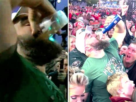 Jason Kelce Chugs Beers With Fans After Eagles Draft Jalen Carter