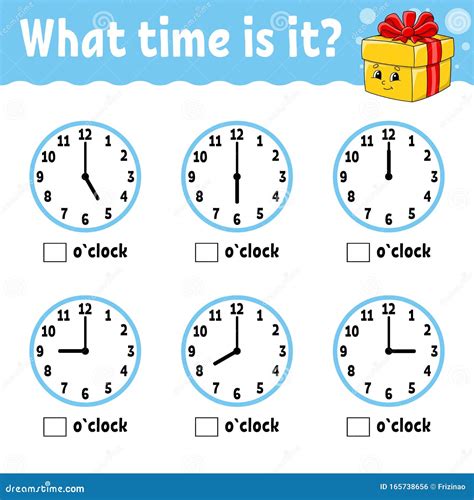 Learning Time on the Clock. Educational Activity Worksheet for Kids and ...