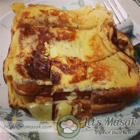 Roti Bakar Telur Manis Cheese Recipe | LetsMasak