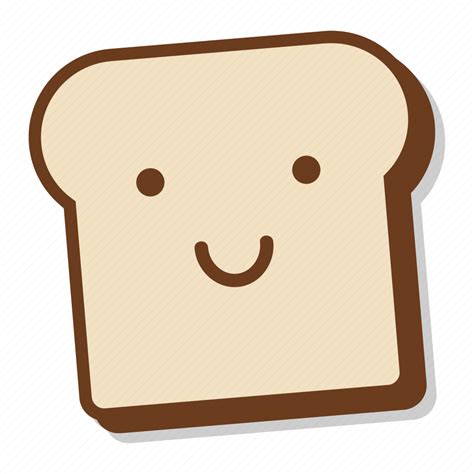 Bread, breakfast, emoji, happy, slice, smile, toast icon - Download on Iconfinder