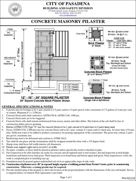 Standard Concrete Masonry Pilaster | PDF | Concrete | Civil Engineering