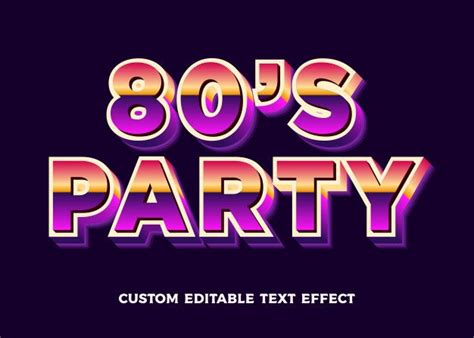 Premium Vector | Party Editable Text Style Font Effect | Text, Text effects, Text style