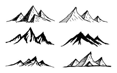 6 Mountain Drawing Vector (SVG, PNG Transparent) | OnlyGFX.com