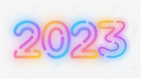 Happy New Year 2023 PNG Picture, 2023 New Year Colorful Font Neon, 2023 ...