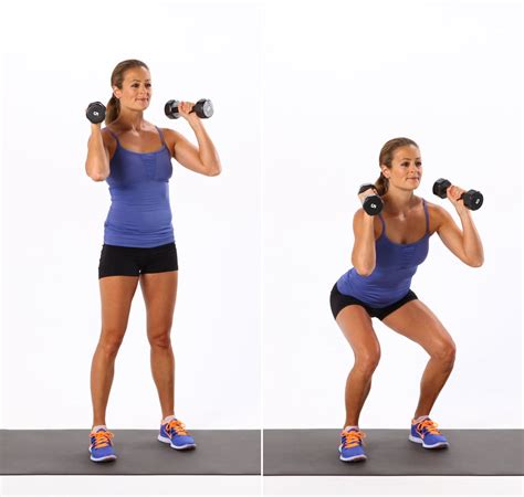 Dumbbell Squat | Butt Exercises Using Dumbbells | POPSUGAR Fitness Photo 3