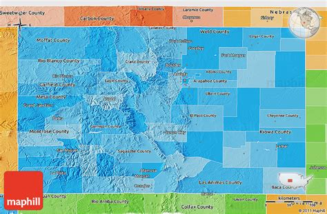 Political Shades 3D Map of Colorado