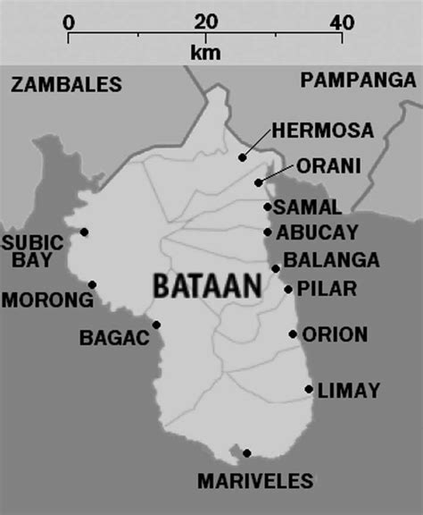 Bataan Philippines Map - World Map Gray